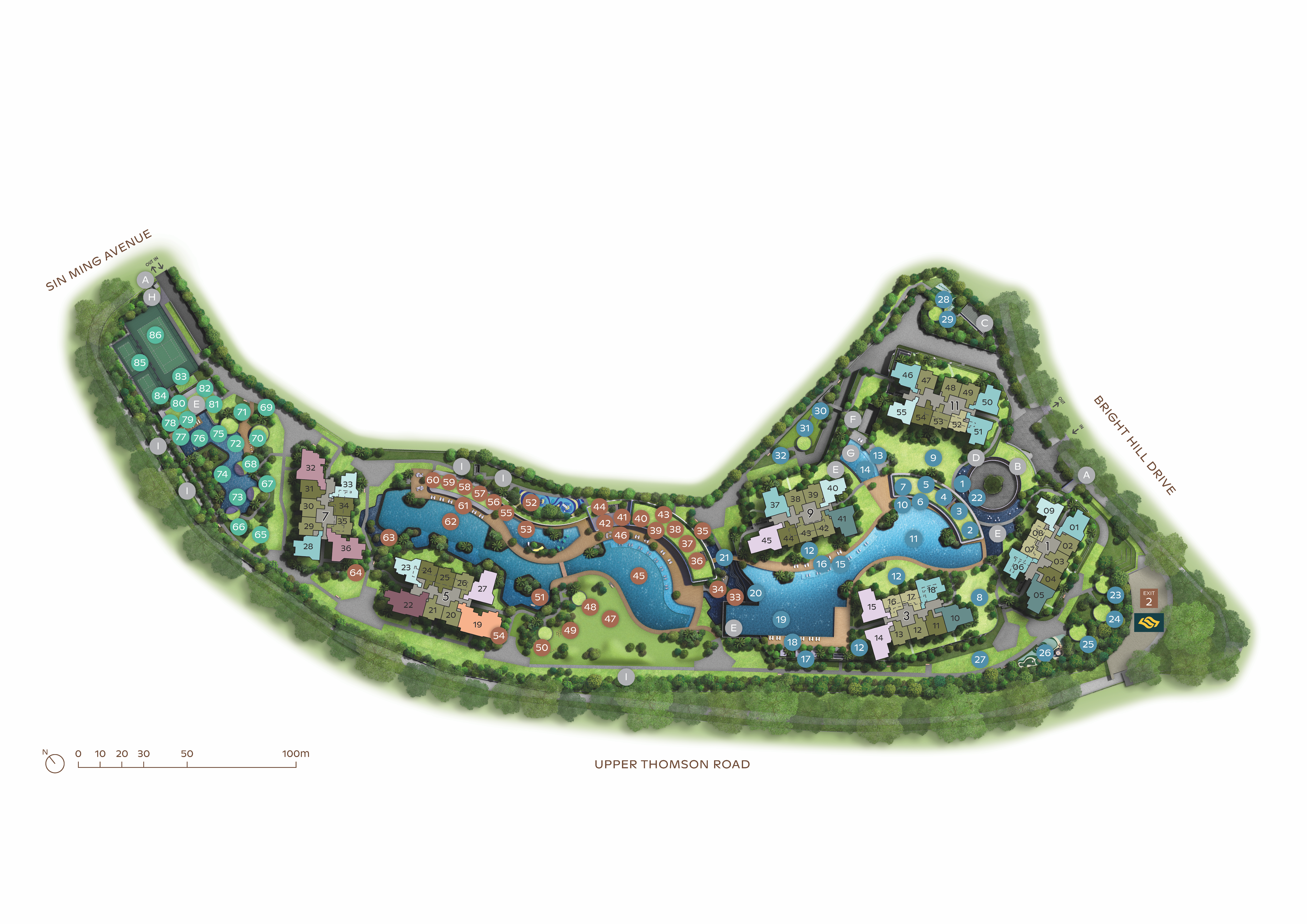 Thomson Reserve Master Site Plan with 86 Facilities
